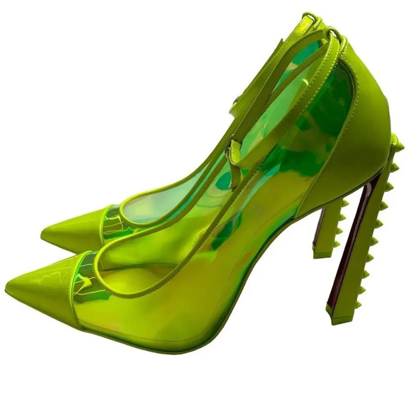 Christian Louboutin Debout Condorapik 100 Patent Iridescent Pump Yellow Size 9 - Picture 7 of 9